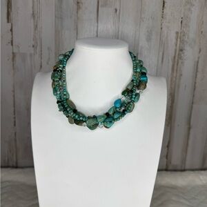 Silpada Four Strand Turquoise Beaded Necklace